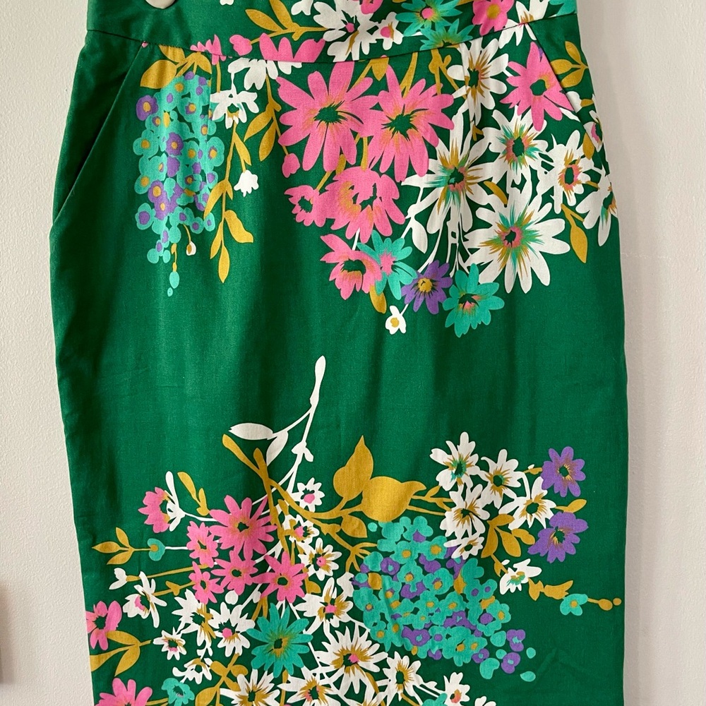 NWT Anthropologie o dille Floral Green Pencil Skirt